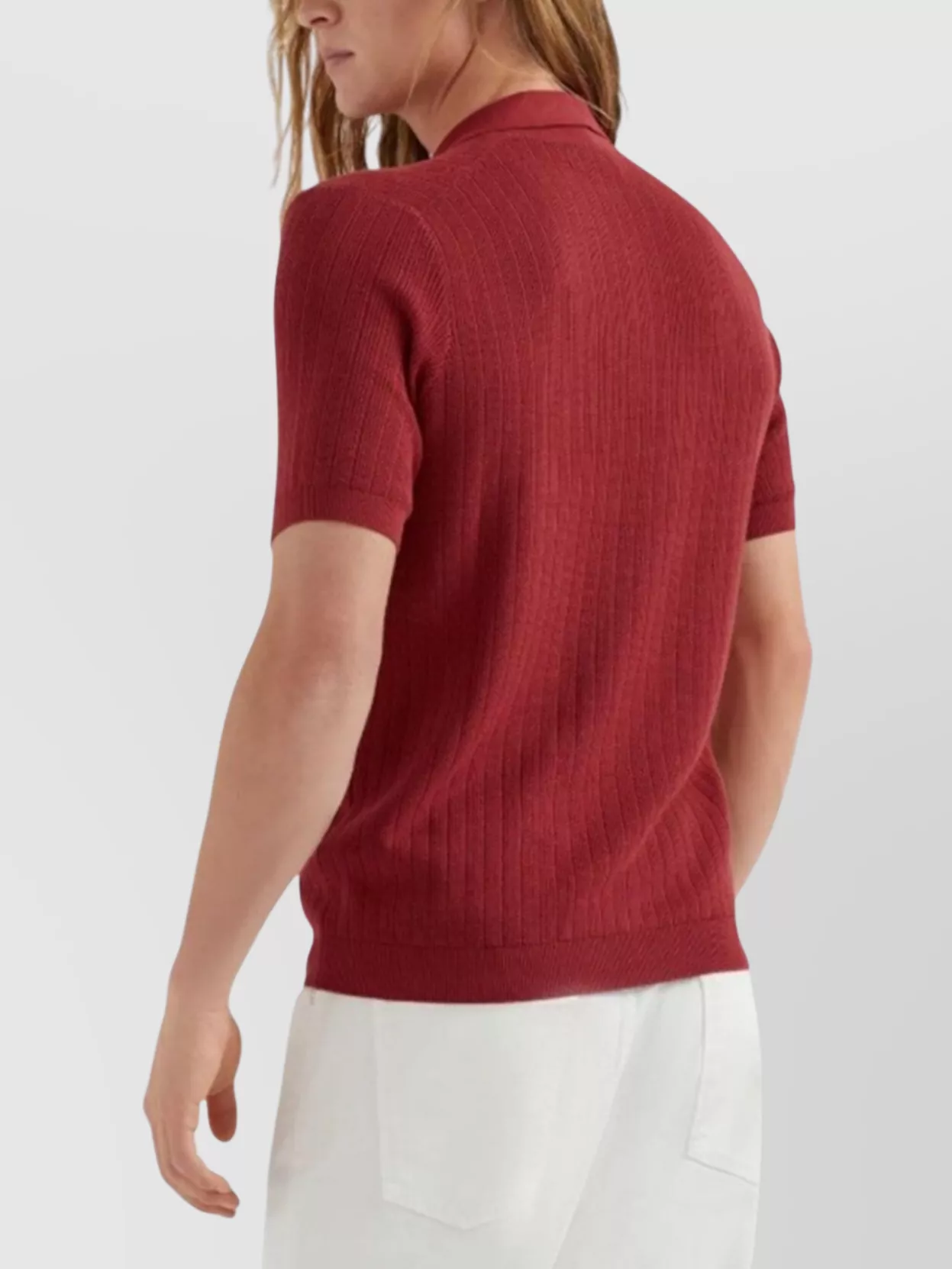 Brunello Cucinelli Cotton Polo Shirt Ribbed Texture