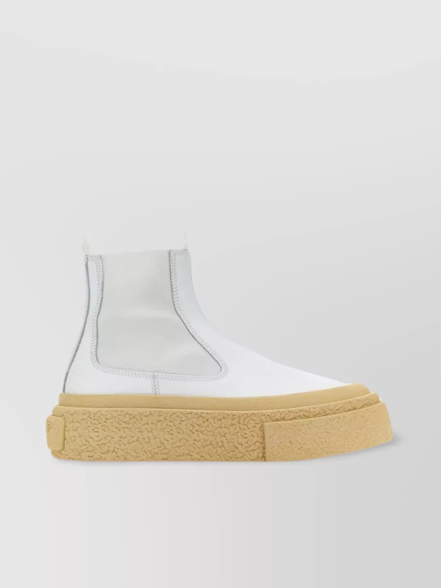 Shop Mm6 Maison Margiela Modern Leather Ankle Boots In Pastel
