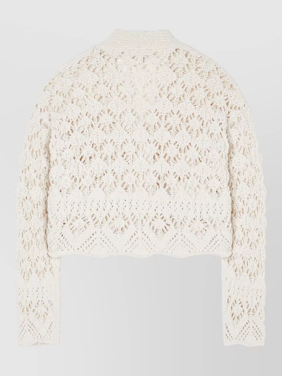 Alanui Lagoon Romance Crochet V Neck Cardigan