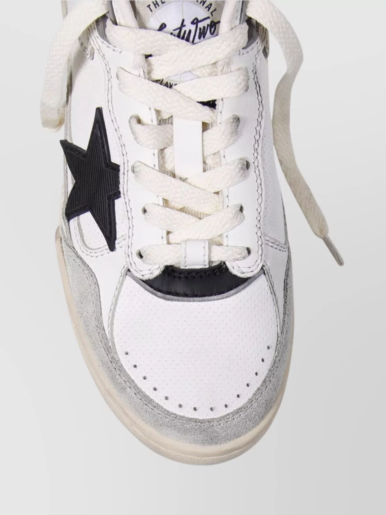 Golden Goose Forty2 Leather Sneakers With Black Star And Heel Tab Shoes In Multi