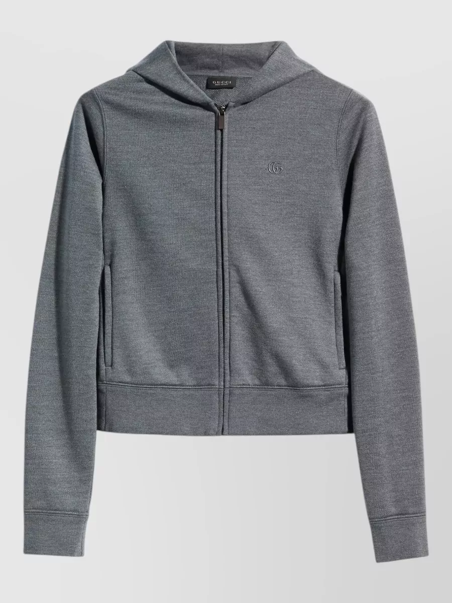 Gucci Silk cotton jersey zip hoodie