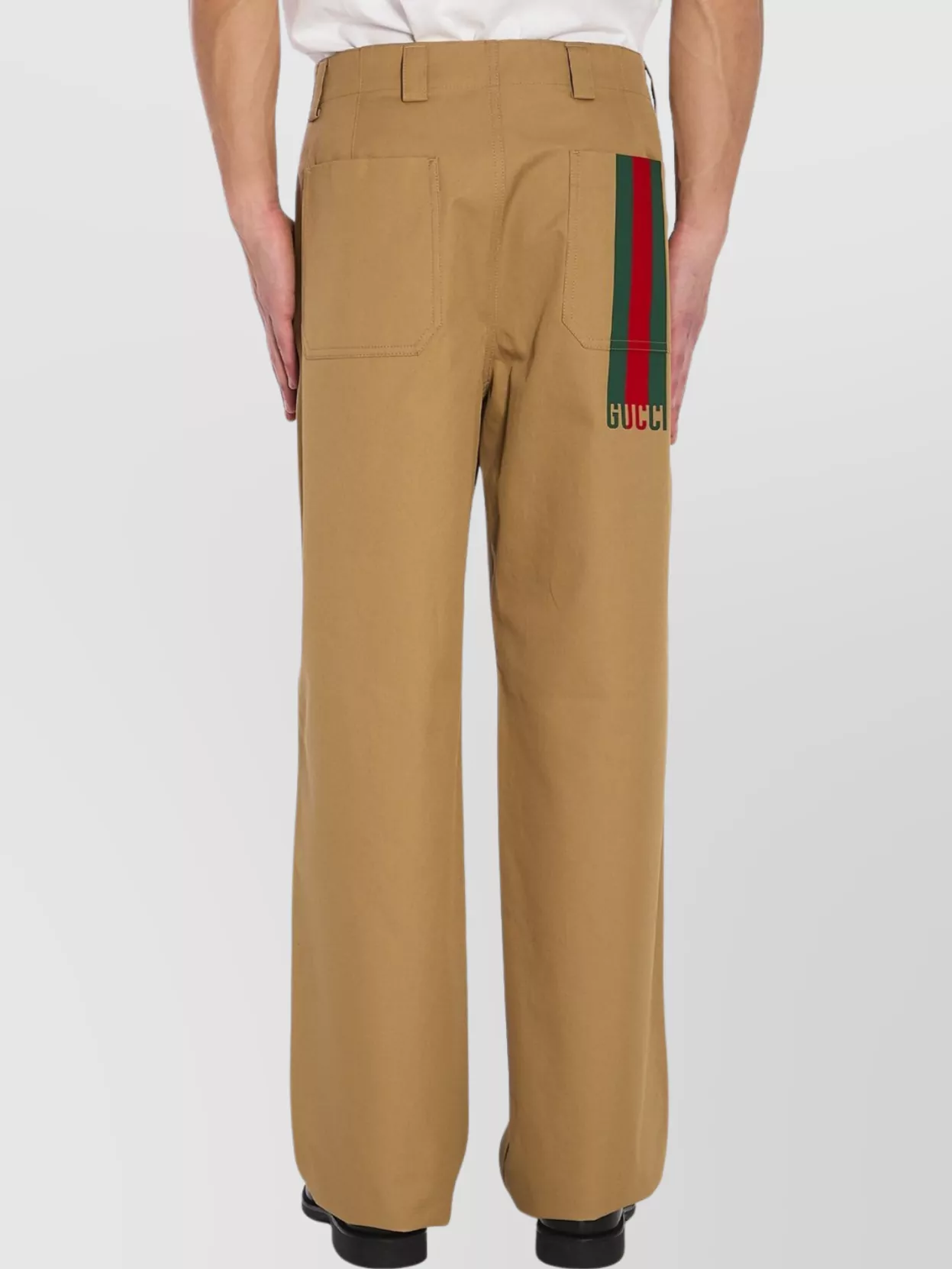 Gucci Wide Leg Cotton Twill Trousers