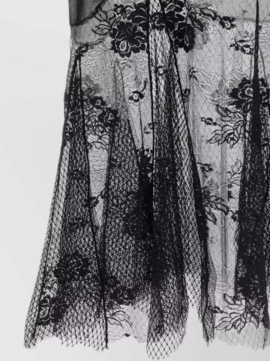 The Attico Lace Tulle Midi Dress