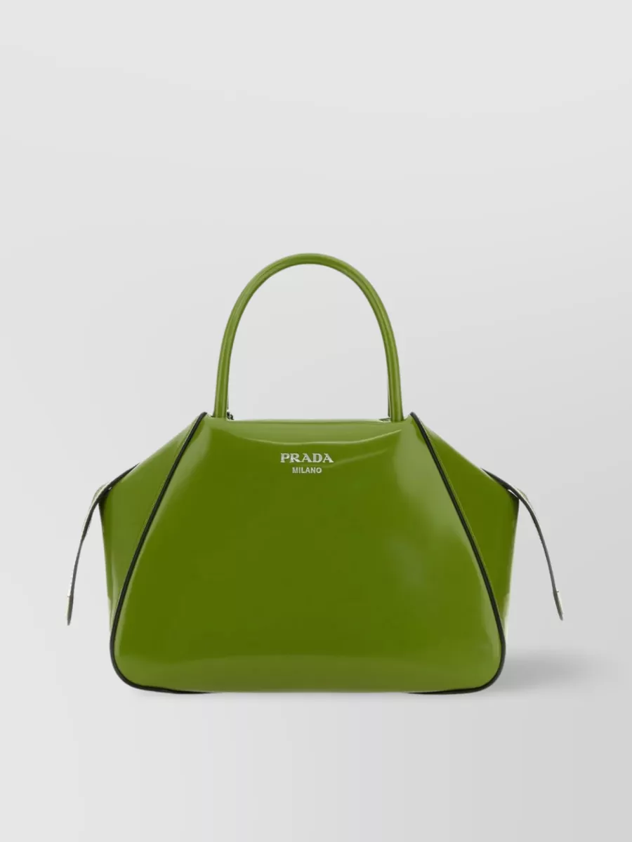 Shop Prada Refined Leather Shoulder Bag In Green
