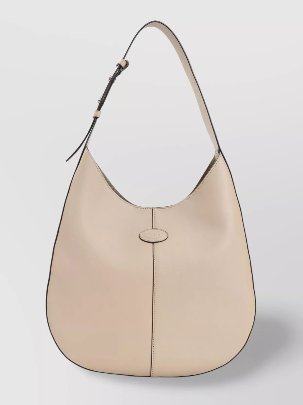 Tod's Natural Leather Shoulder Bag With Contrast Stitching In White