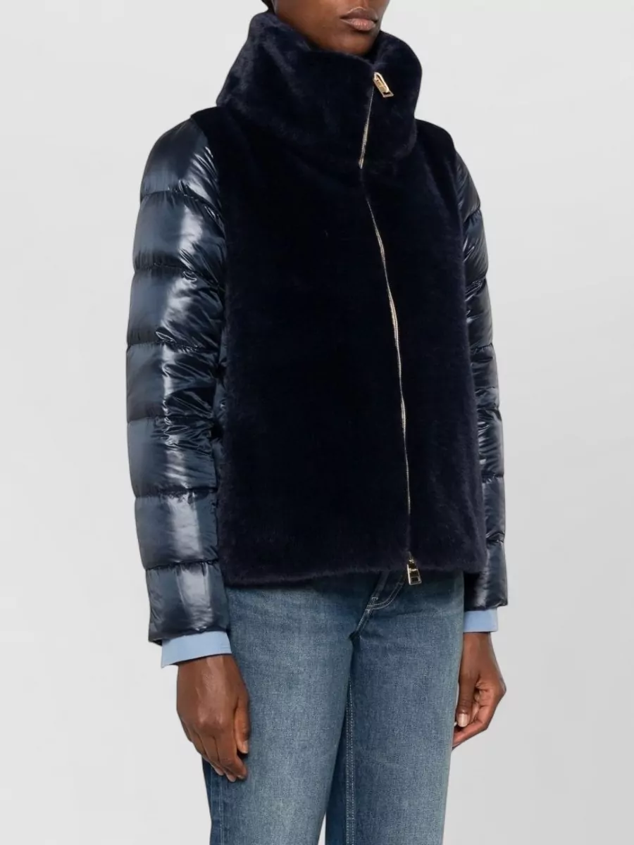 Herno Faux Fur Panel Puffer Jacket