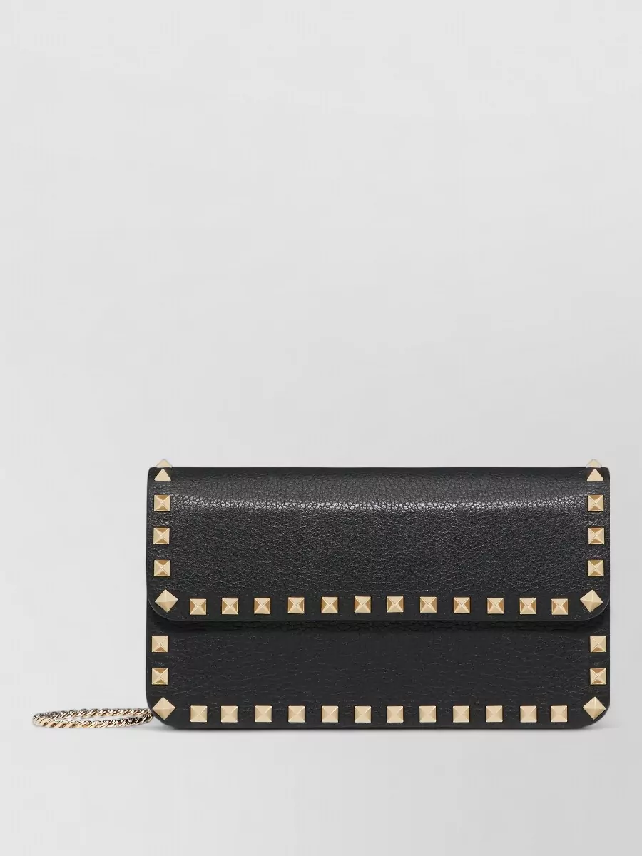 Valentino Garavani Rockstud Spike Leather Chain Wallet