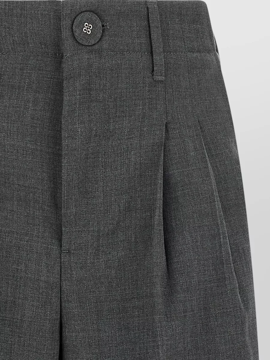 Ami Paris Virgin Wool Wide-Leg Bermuda Shorts