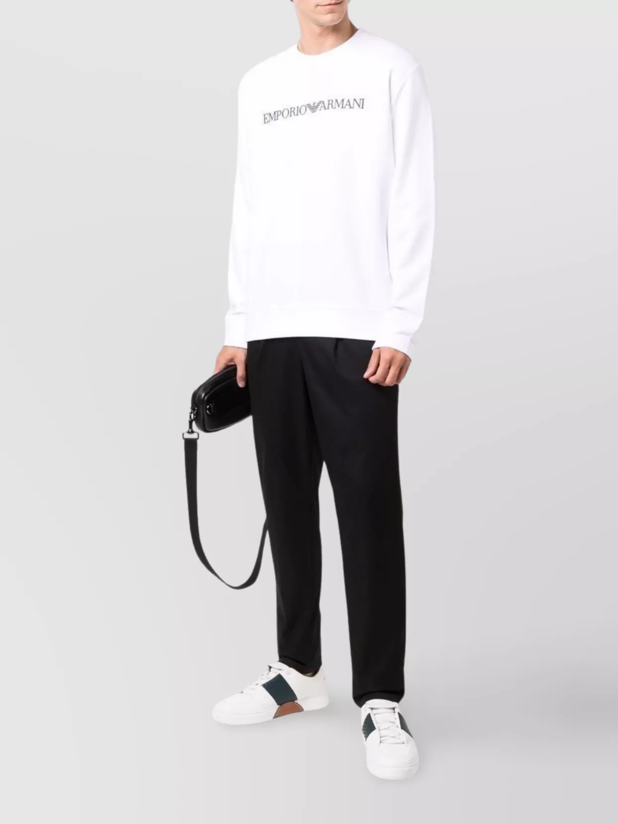 Emporio Armani Logo Crew Neck Cotton Sweatshirt With Long Sleeves