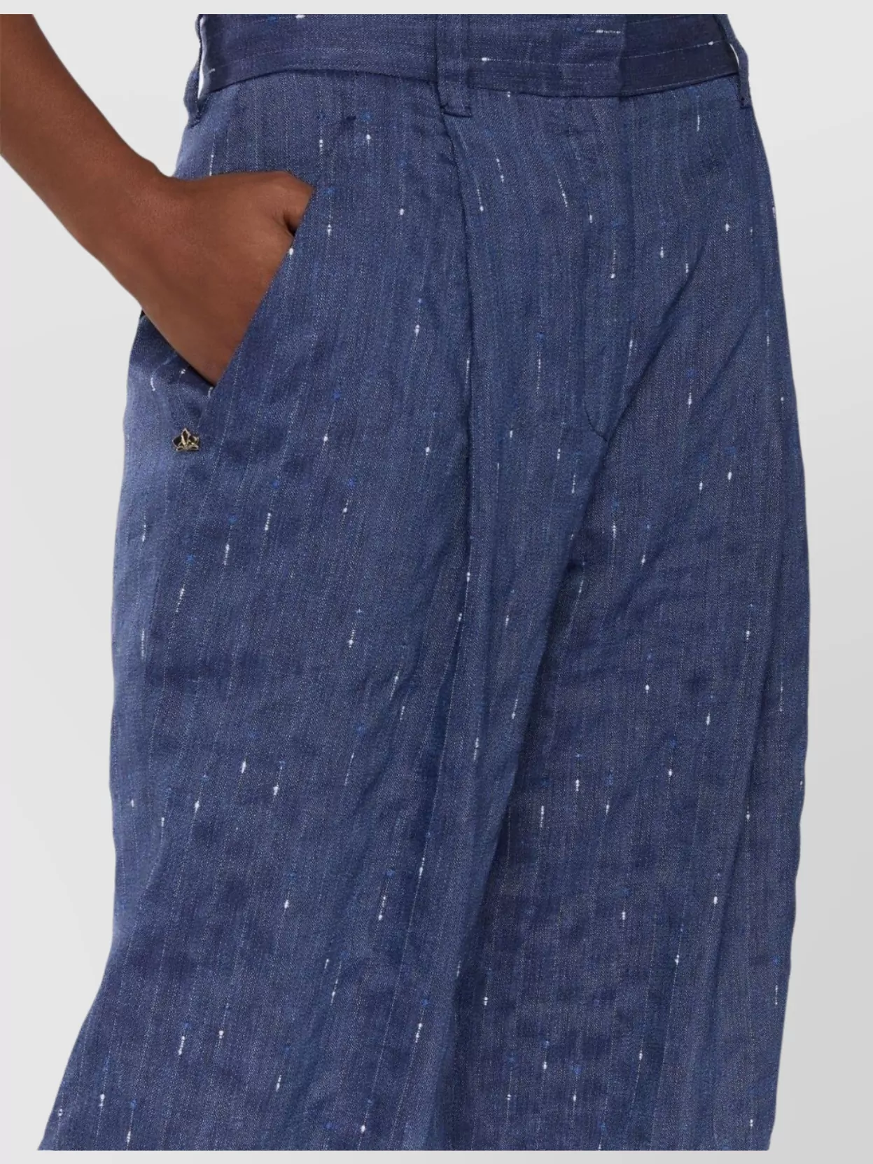 GENNY TROUSERS WIDE-LEG HIGH-RISE POCKETS