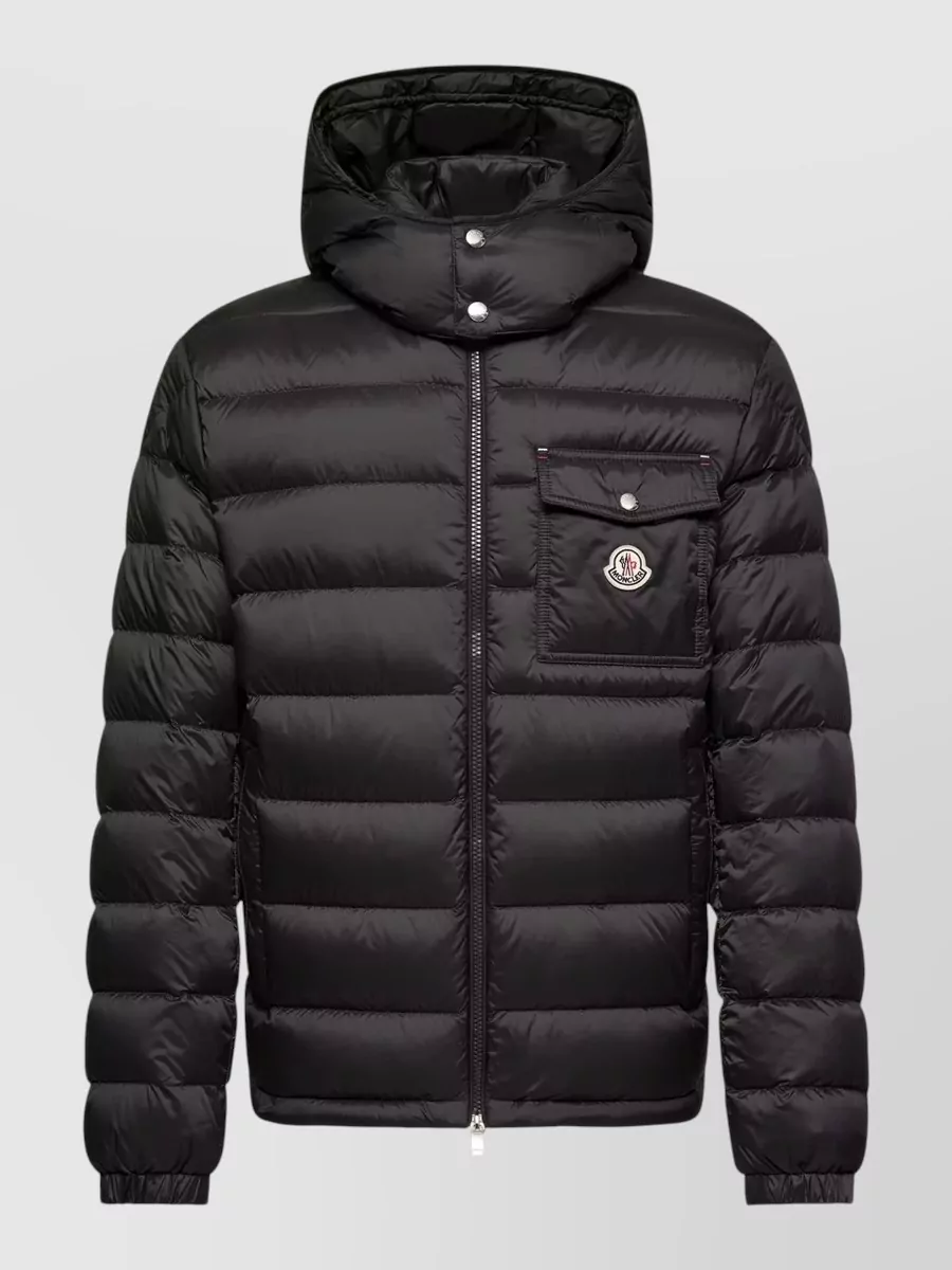 Moncler Verith Hooded Short Down Coat In Brown