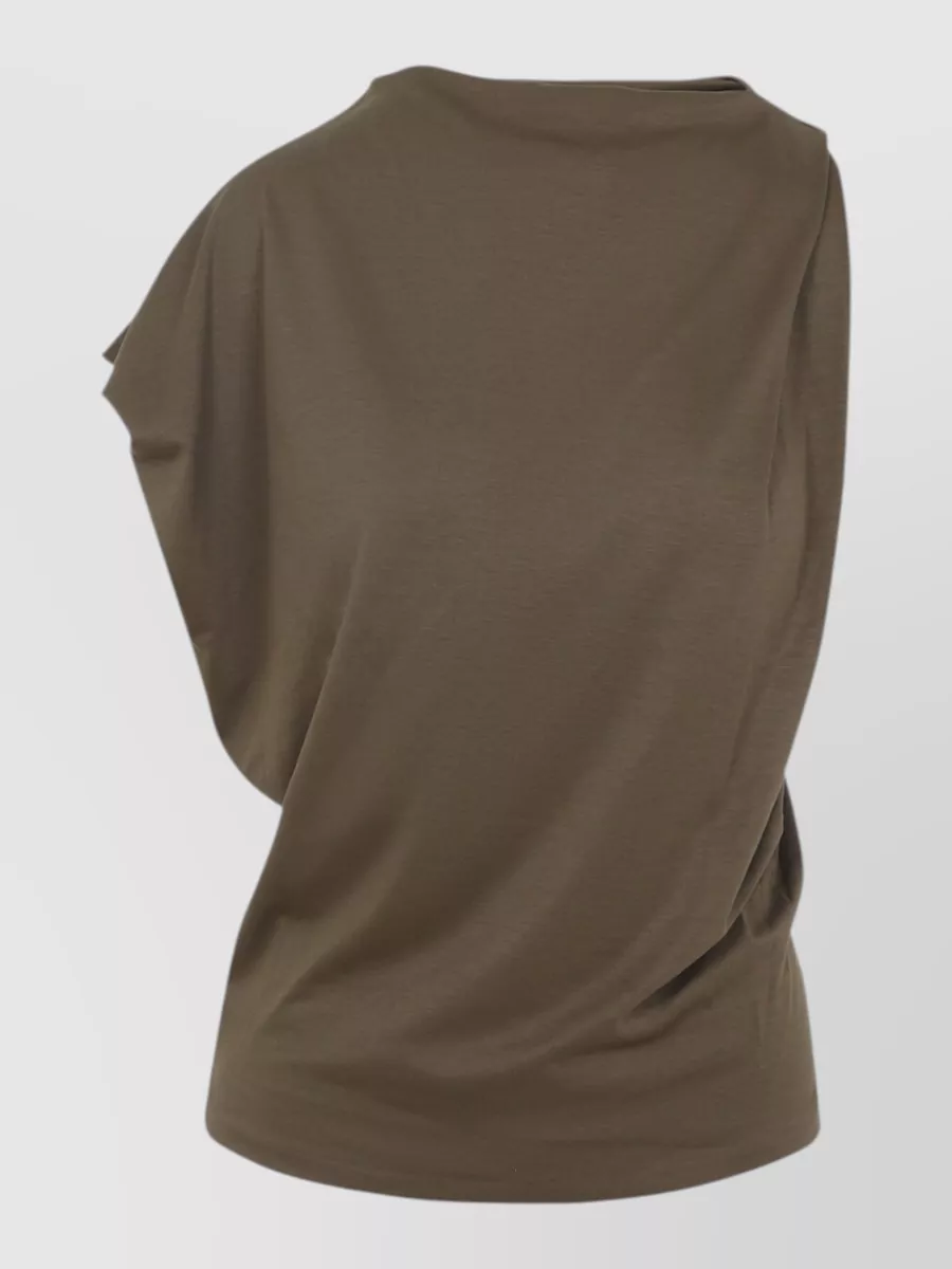 Jacquemus silk blend draped asymmetric sleeveless top