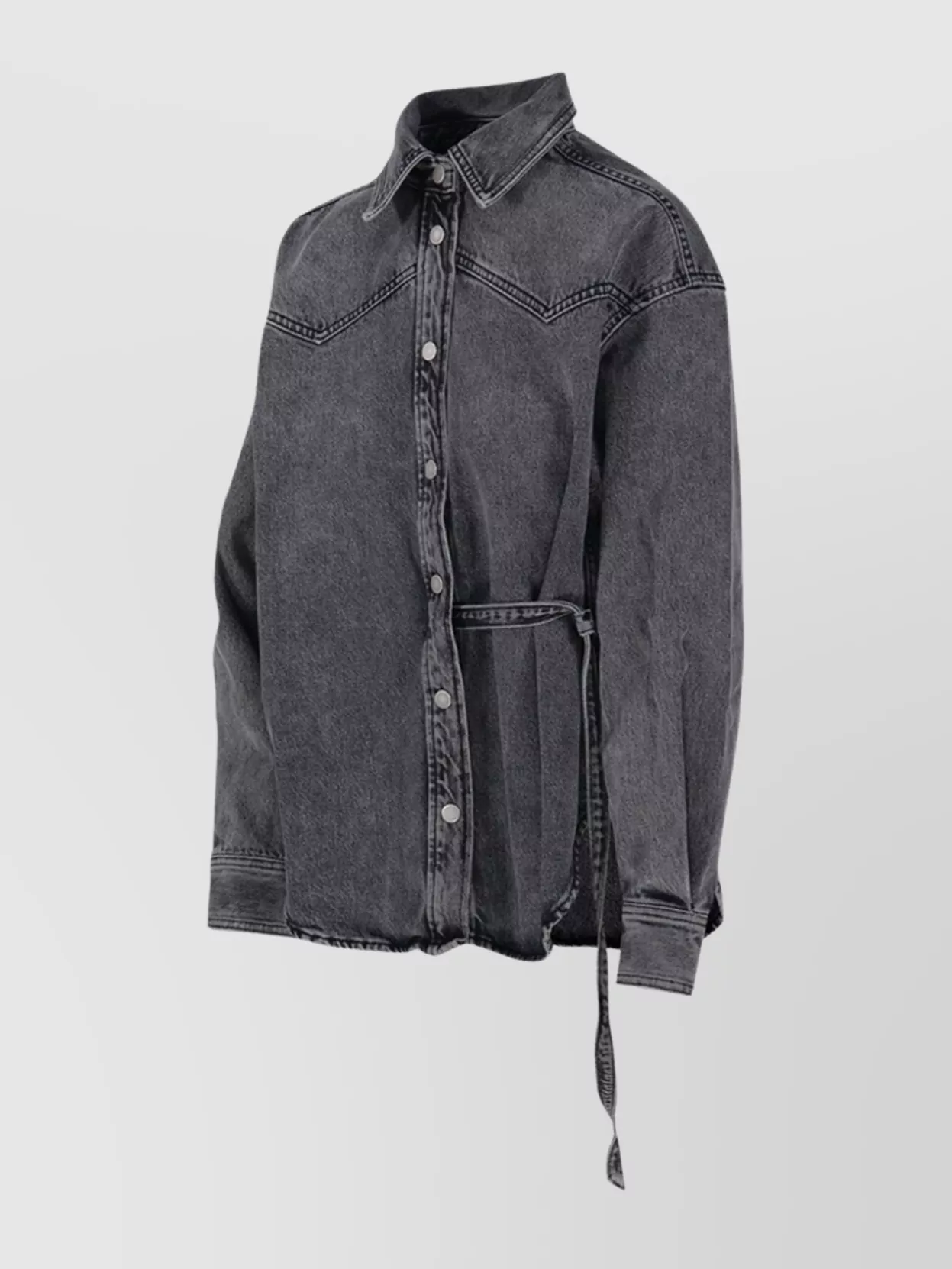 Haikure Jeans Jacket Belted Waist Pocket