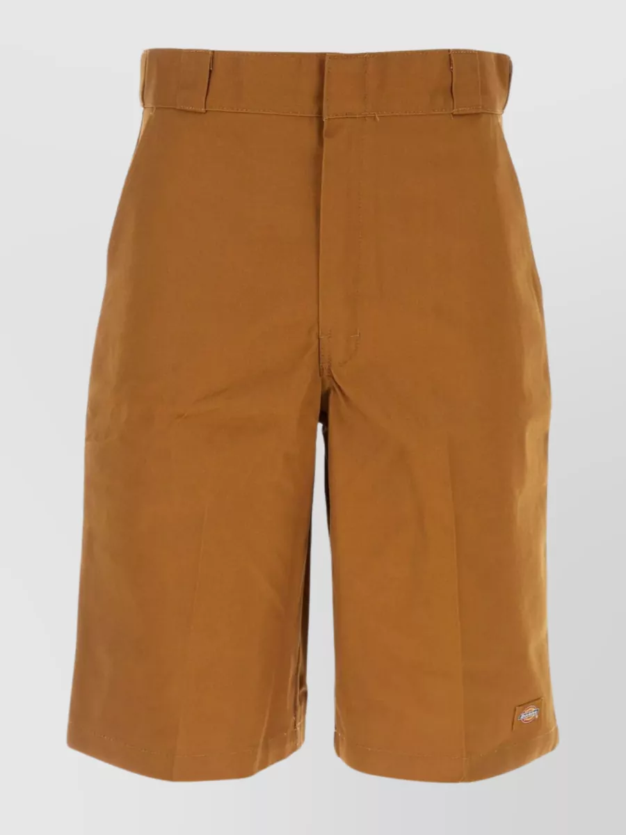 Shop Dickies Pleated Bermuda Shorts In Polyester Blend In Brown