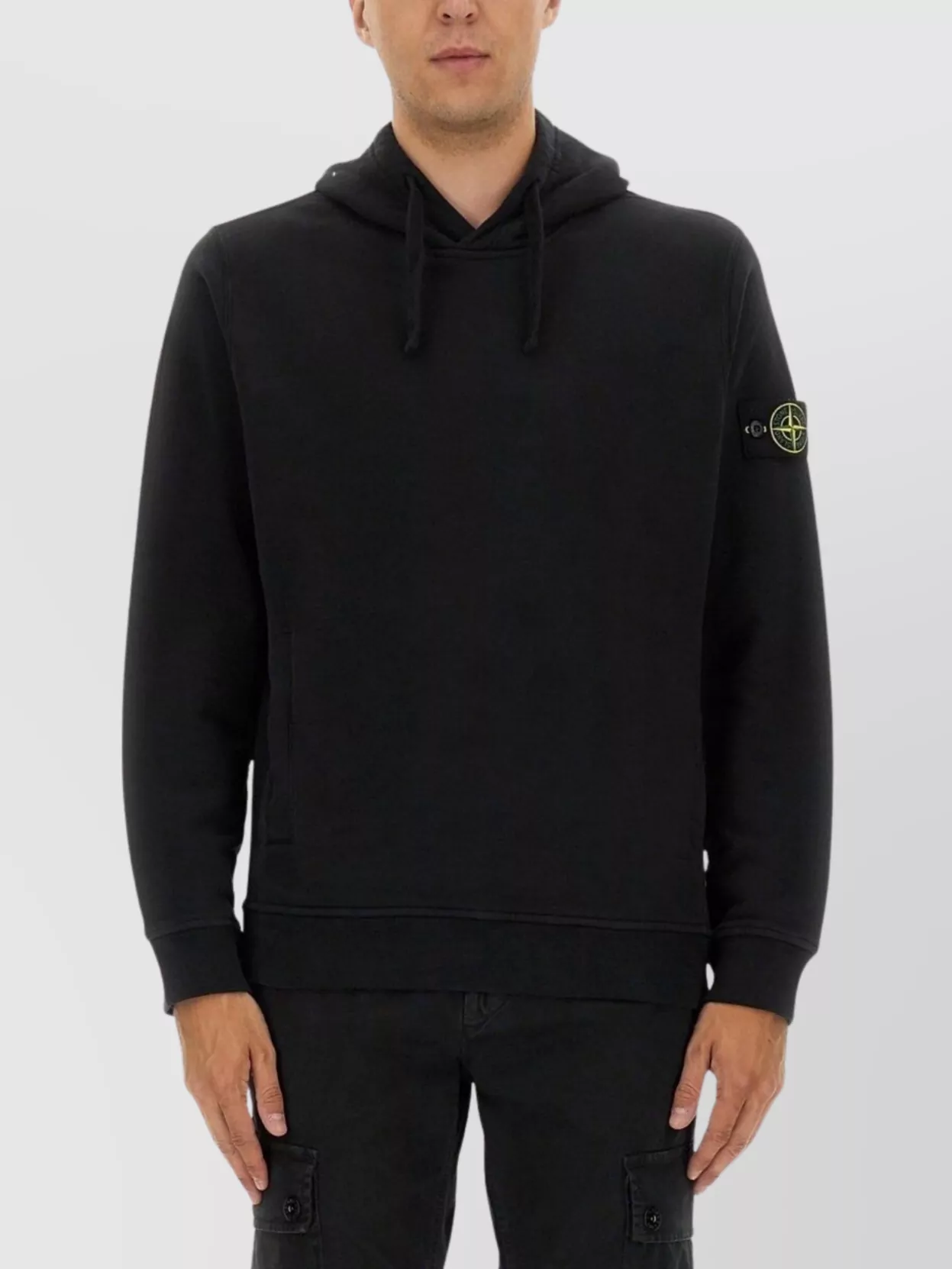 Stone Island Oversized Hoodie With Raglan Sleeves In Black