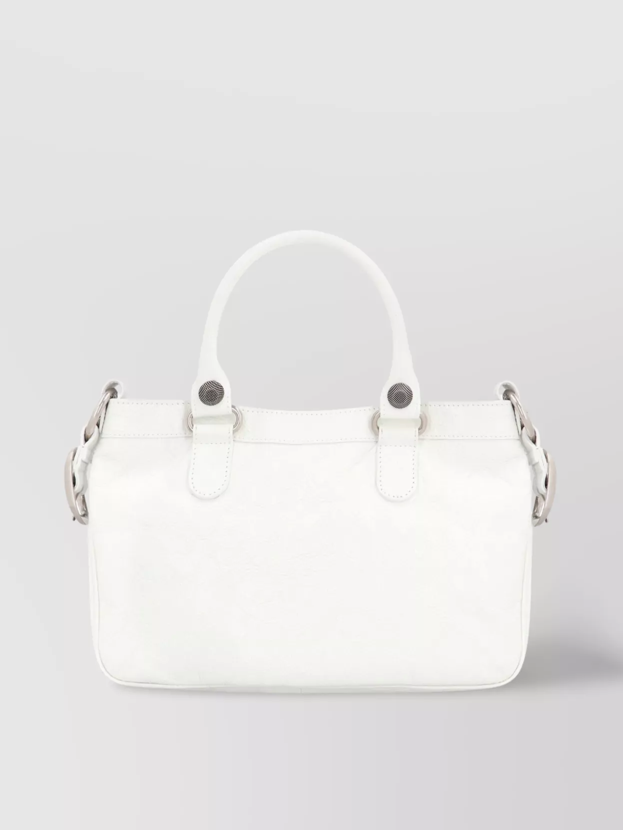 Balenciaga Green Leather Shoulder Handbag With Magnetic Closure And Metal Details