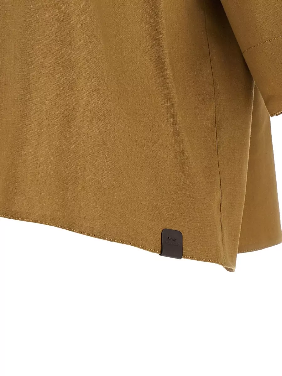 Max Mara Linen Boat Neck Cropped Blouse