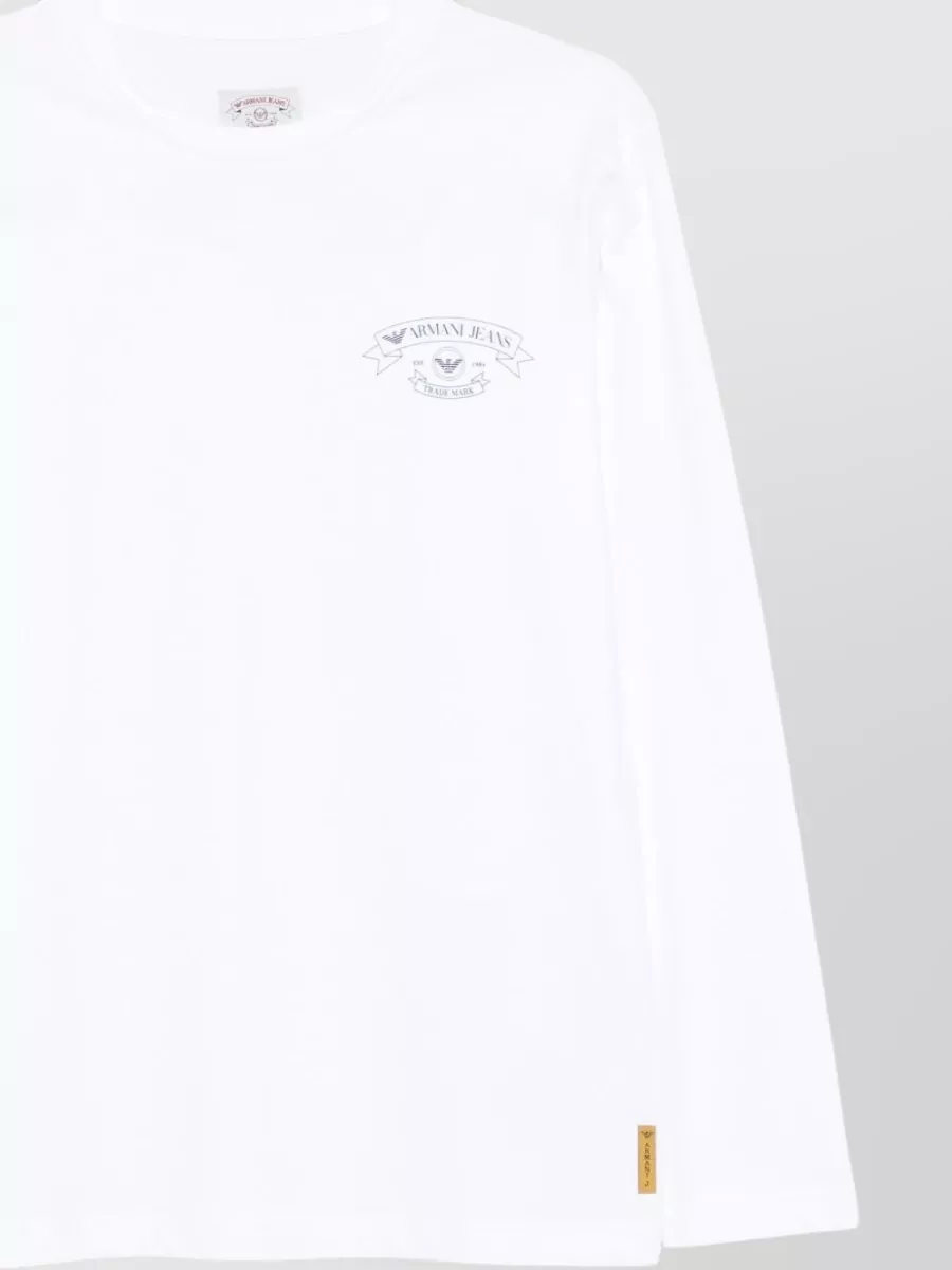 Emporio Armani Long Sleeve Crew Neck Cotton T Shirt