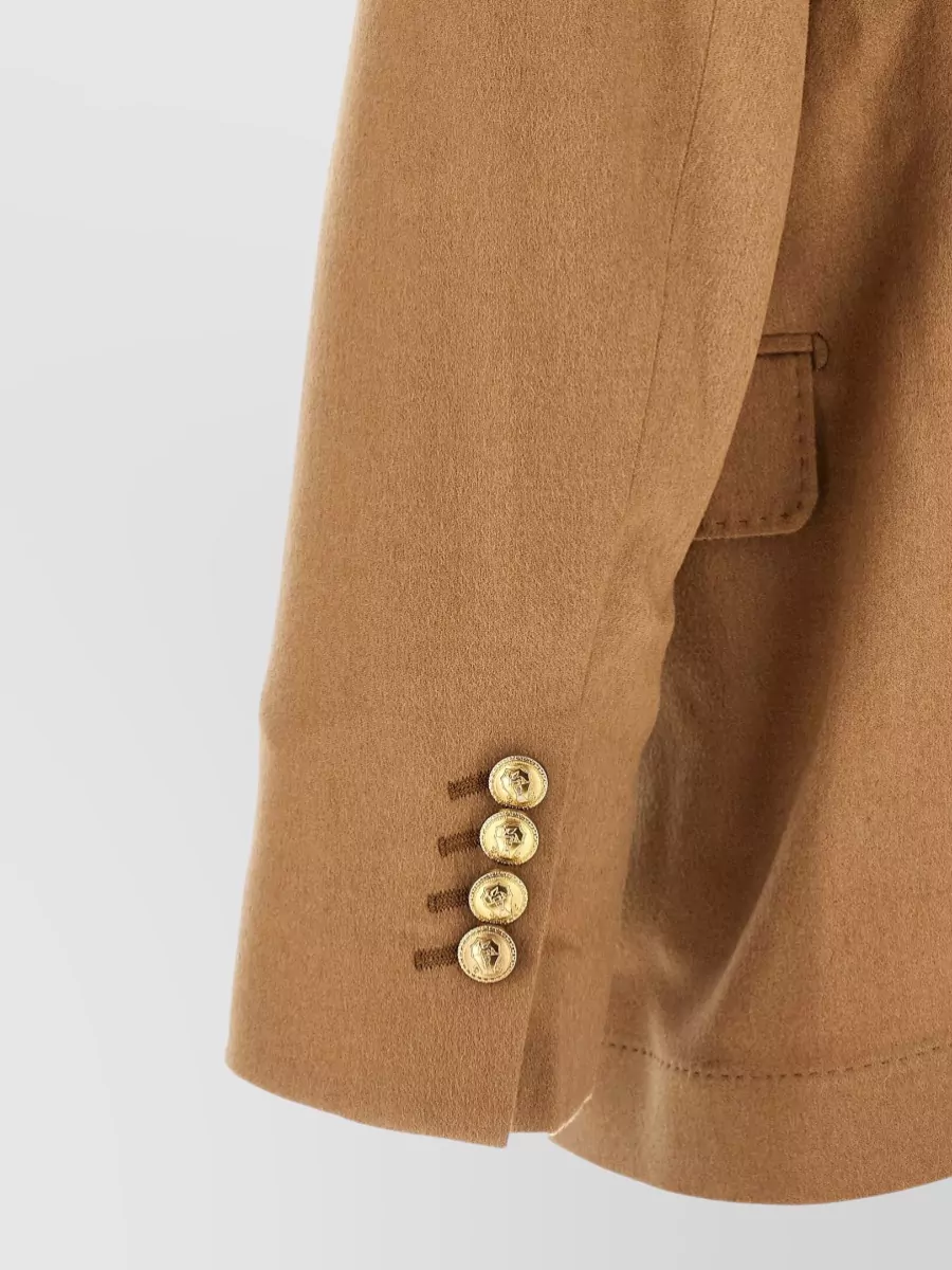 Brunello Cucinelli Camel Double-Breasted Blazer