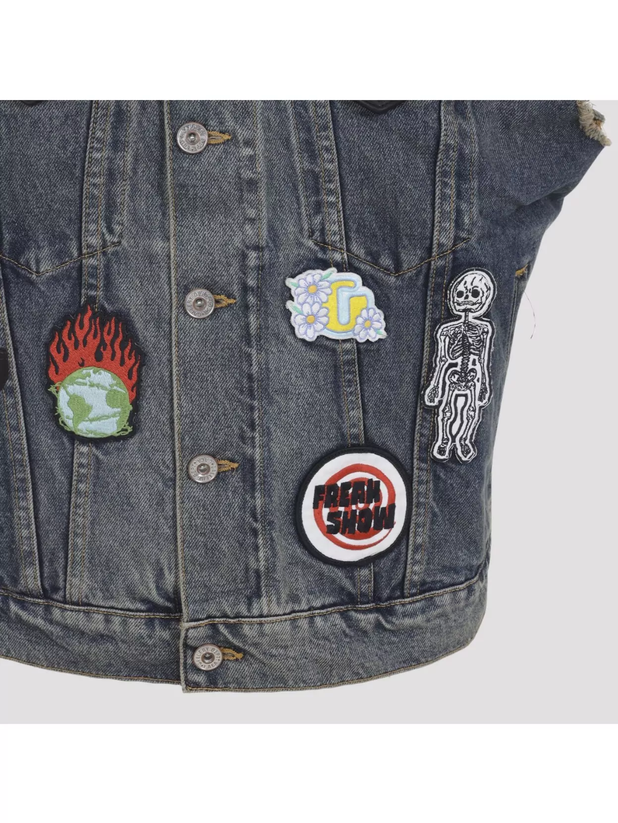 Gallery Dept. Sleeveless Vest Featuring Distressed Patches