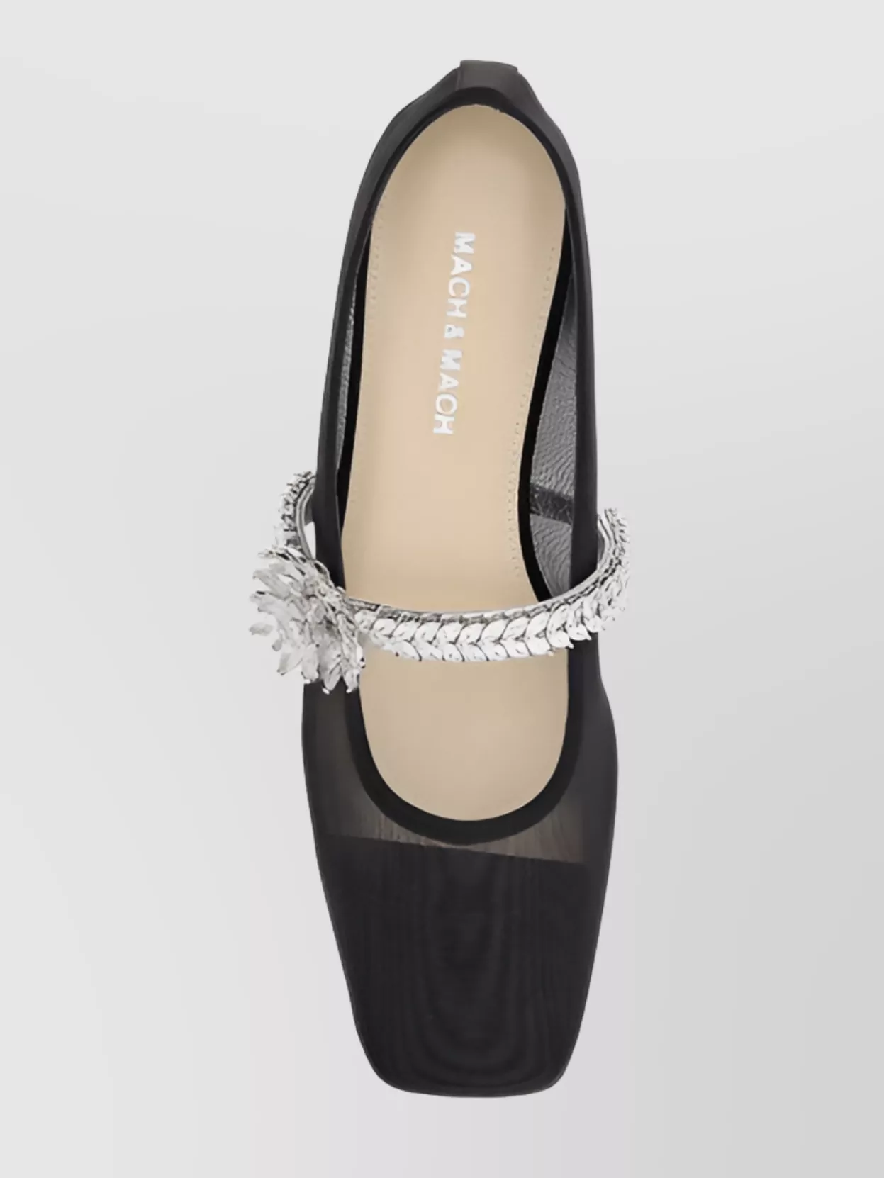 Mach & Mach Jeweled Bow Strap Ballerinas