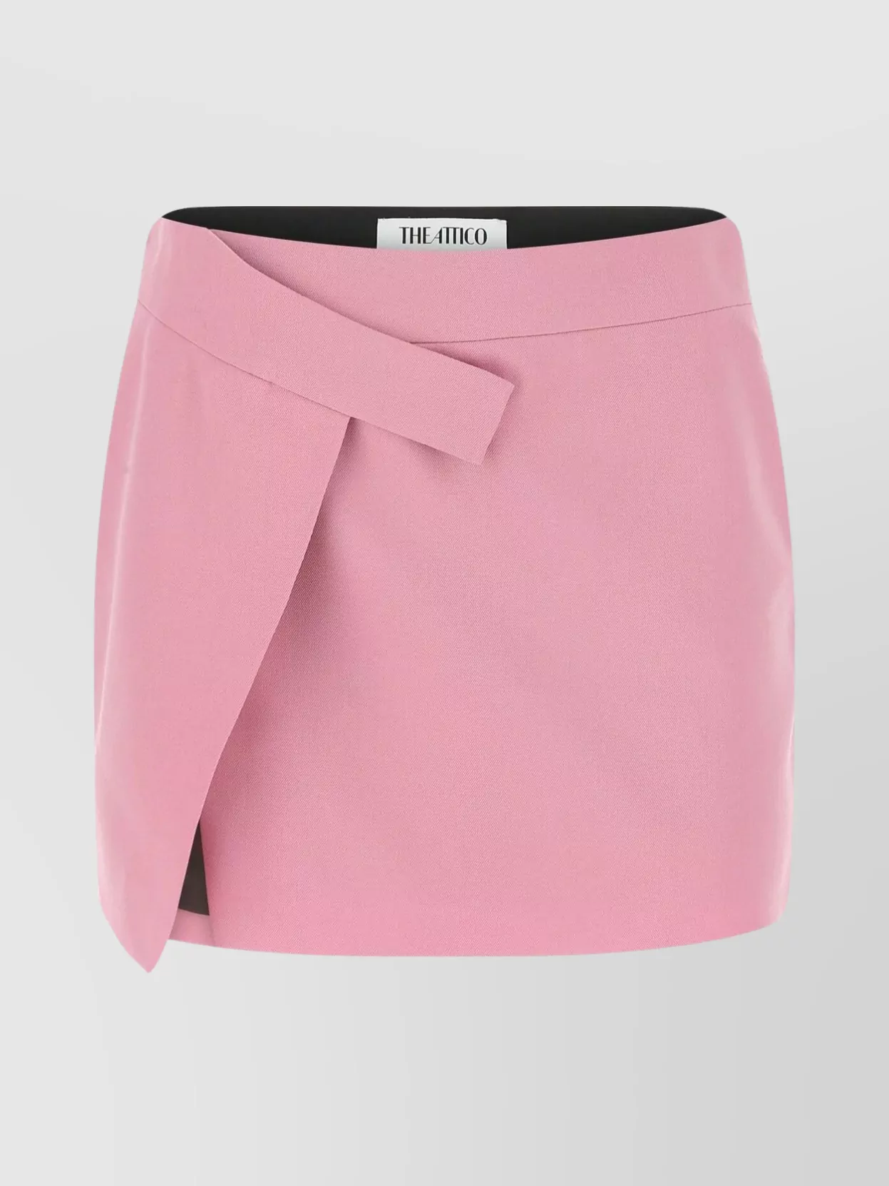 Shop Attico Cloe Mini Skirt With Asymmetric Hemline And High Waist In Pastel