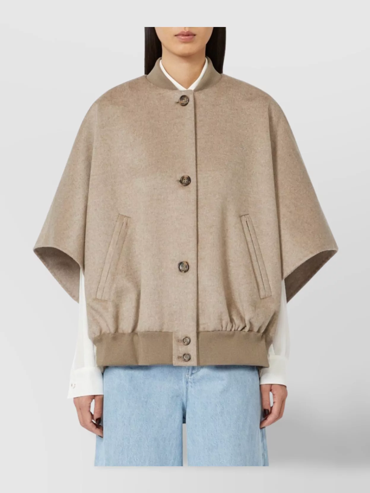 Max Mara Cashmere Bomber Style Jacket