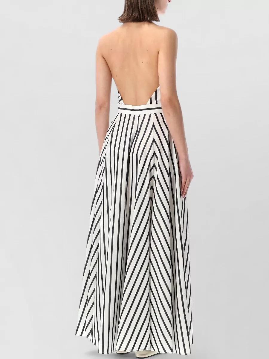 Ralph Lauren Striped Halterneck Sleeveless Maxi Dress