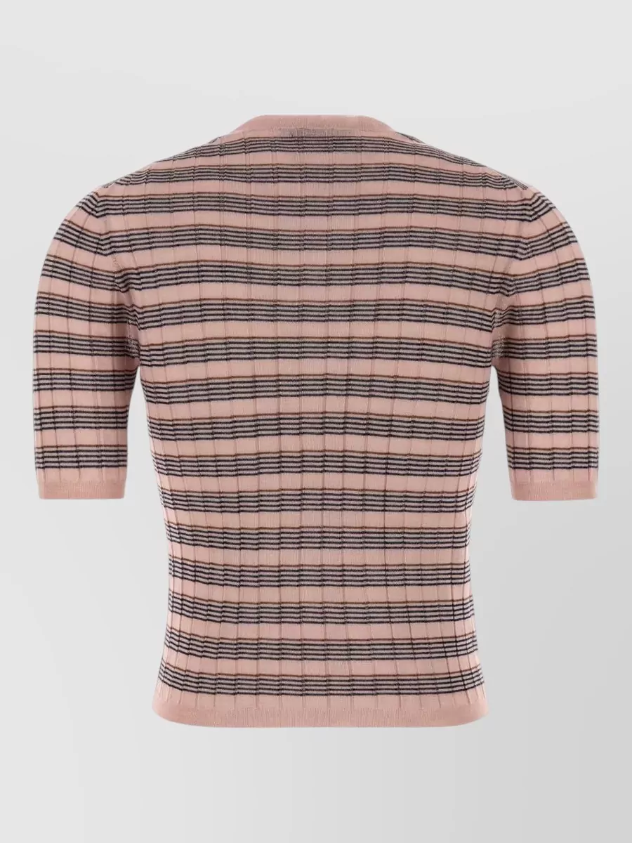 Prada Cashmere Silk Embroidered Knit T-Shirt