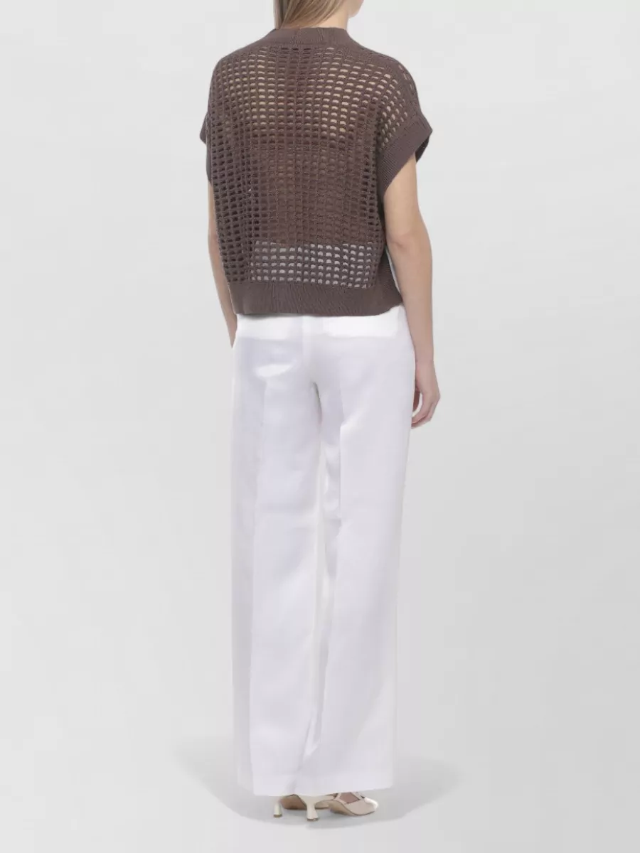 Peserico Sleeveless V-Neck Cotton Knitted Top