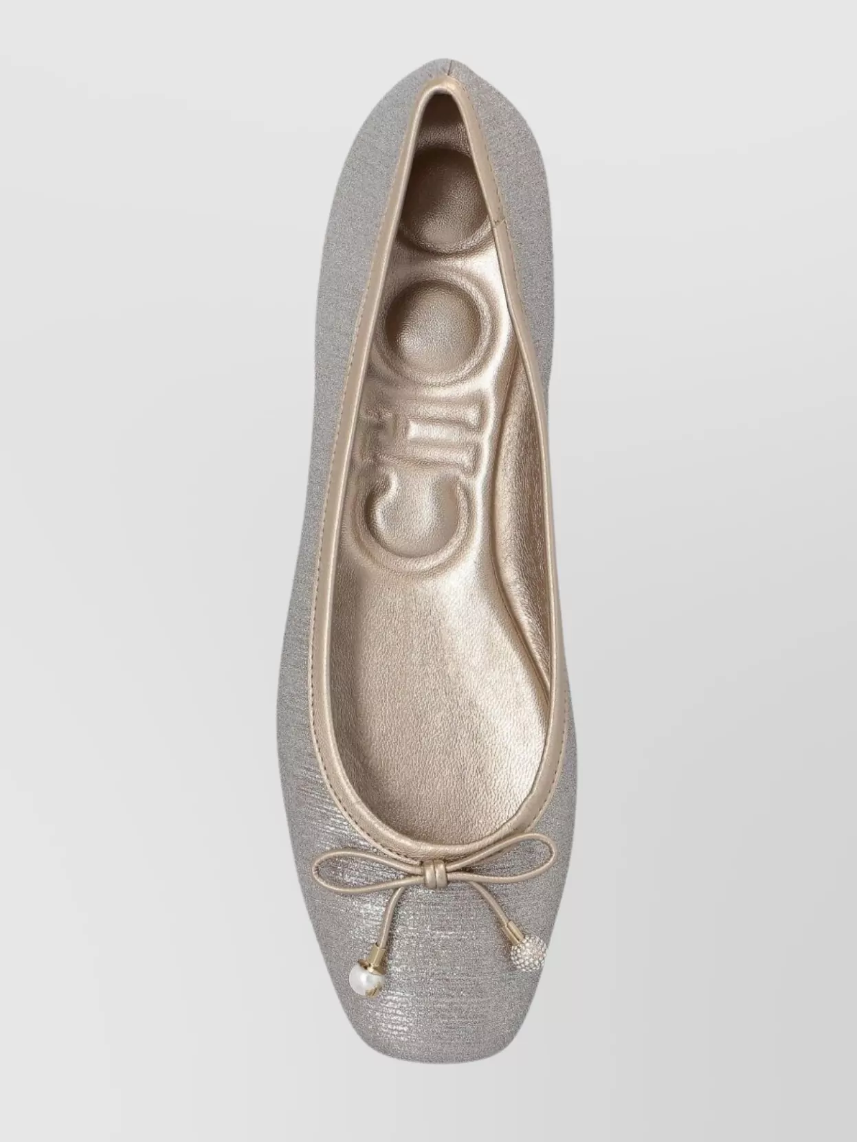 Jimmy Choo Leather Ballet Flats Metallic Finish