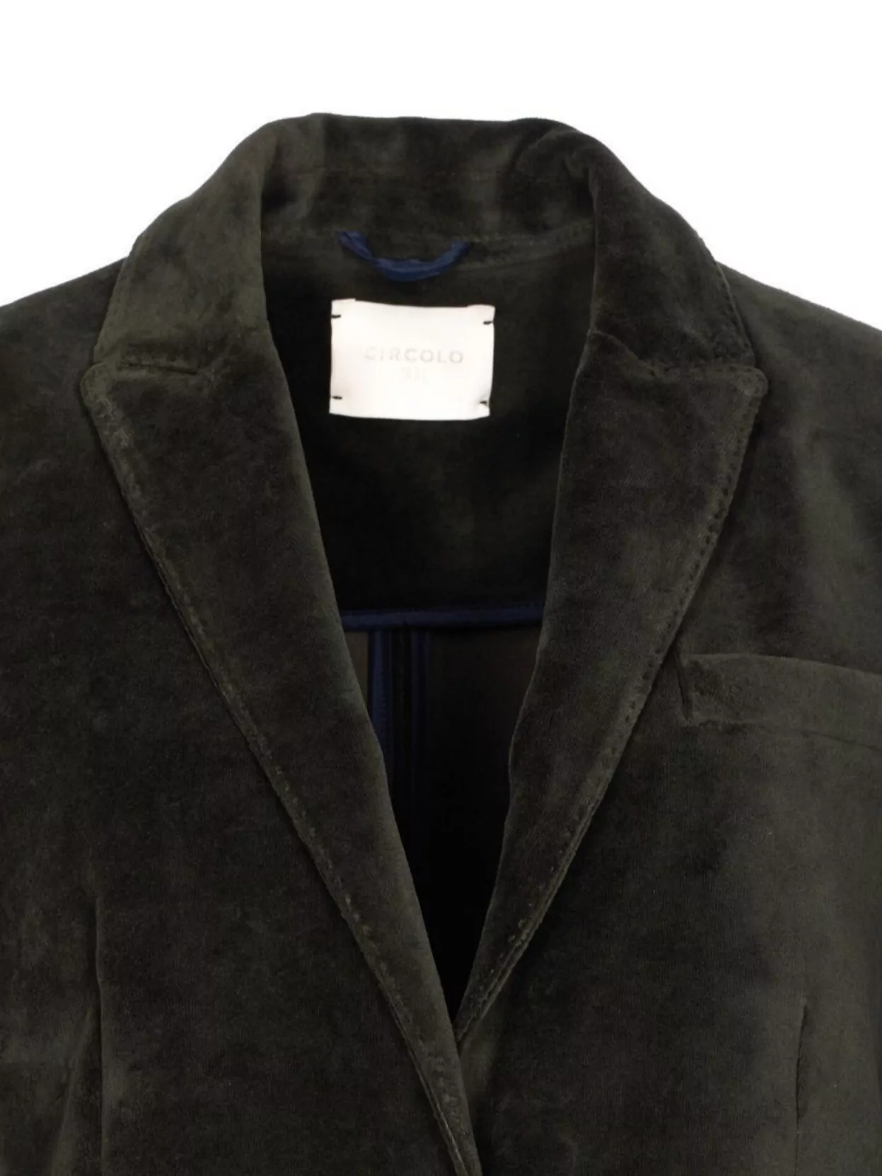 Circolo 1901 Velvet V-neck Jacket Notched Lapel In Green