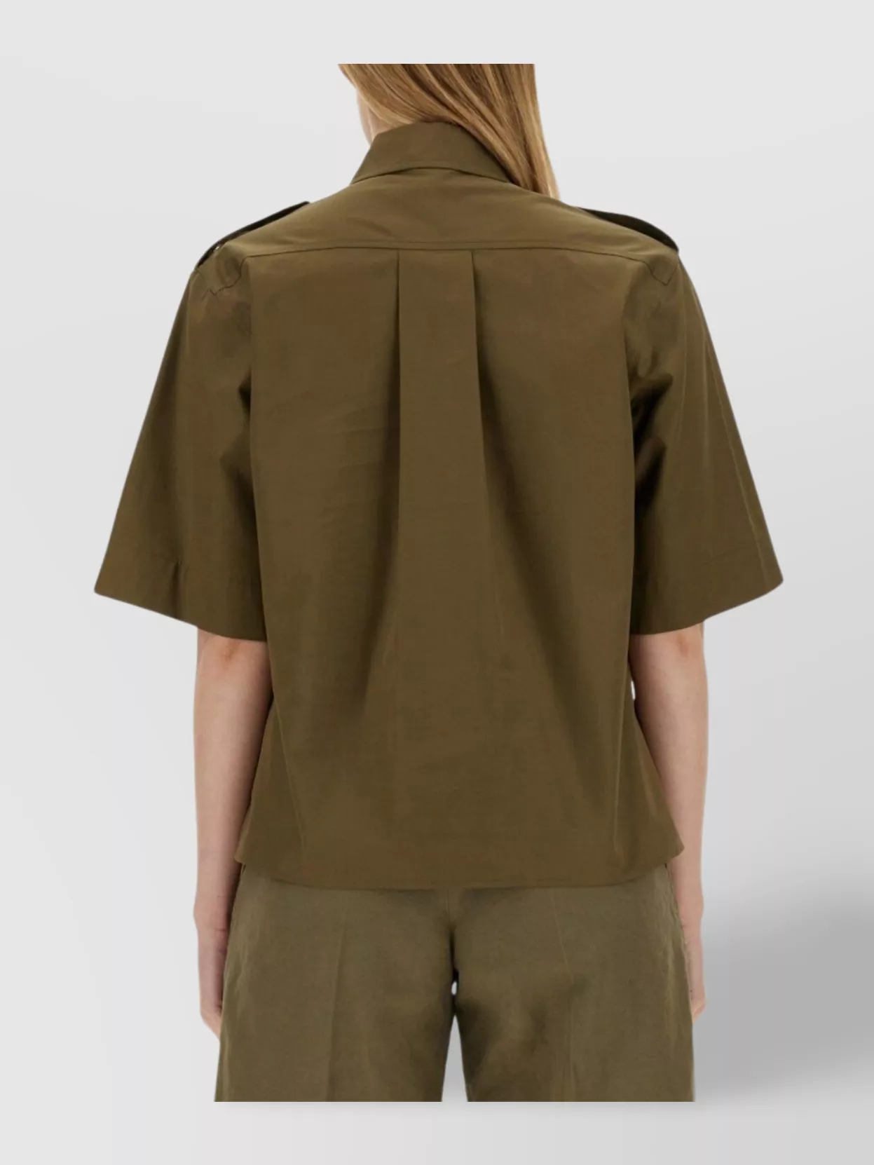 Shop Aspesi Cotton Shirt With Pockets And Epaulettes