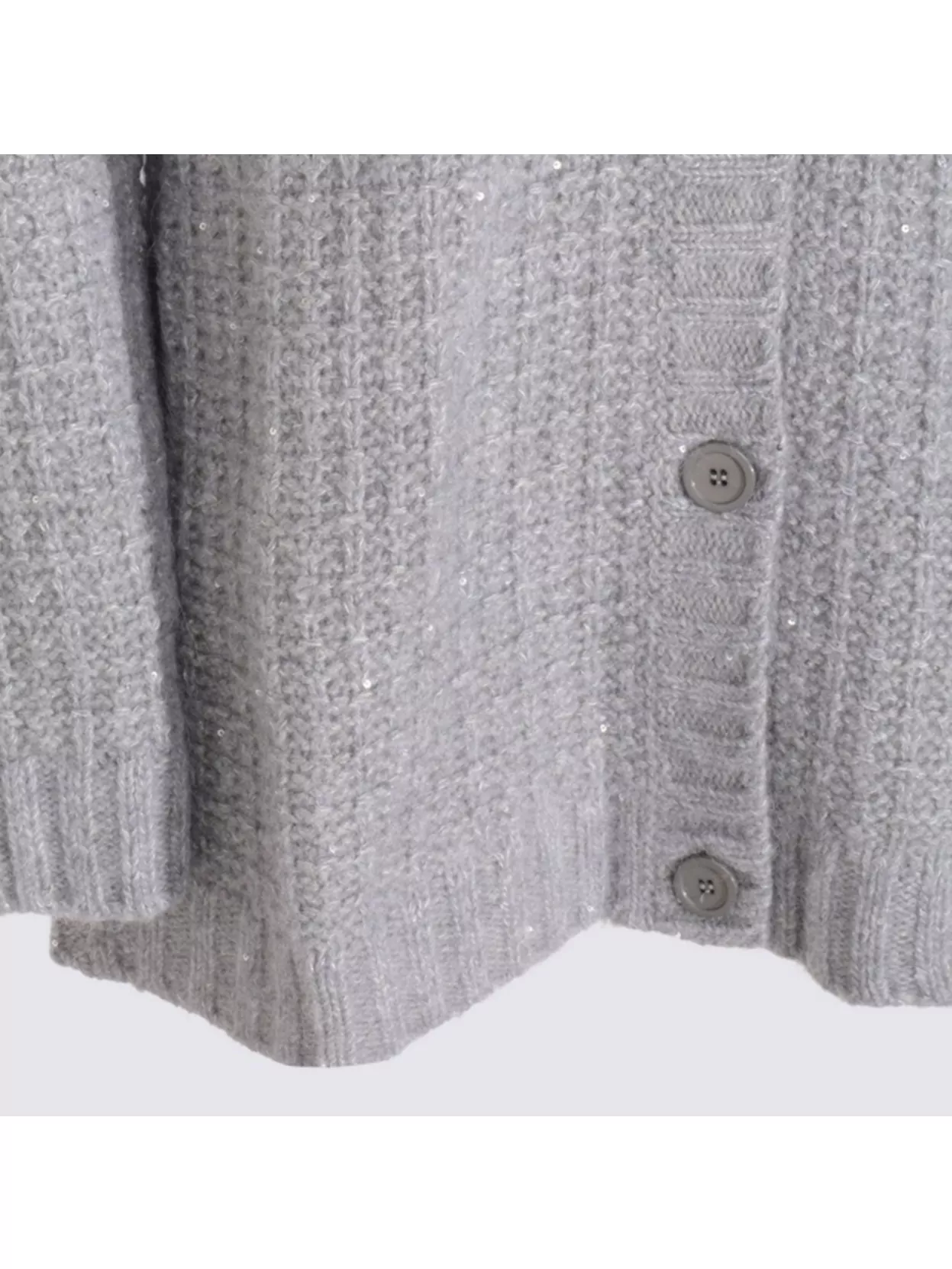 Fabiana Filippi Textured Knit V-Neck Long Sleeve Top