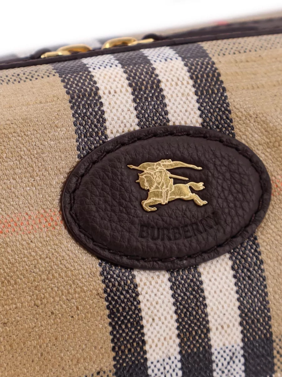 Burberry Highlands Check Viscose Cotton Linen Shoulder Bag