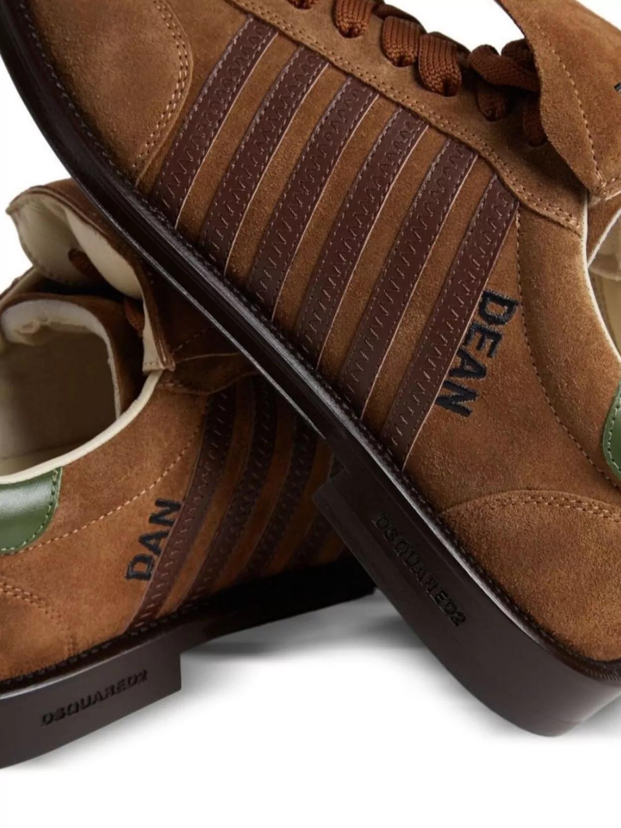 Dsquared2 Low Top Sneakers With Striped Suede Finish