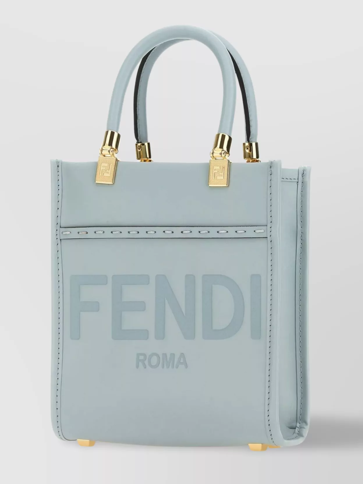 Fendi Mini Sunshine Leather Handbag In Blue