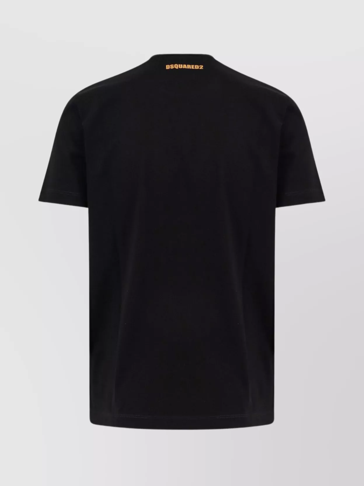 Dsquared2 Black Crewneck T-shirt With Print On The Front And Logo Lettering On The Rear In Cotton Man In Black