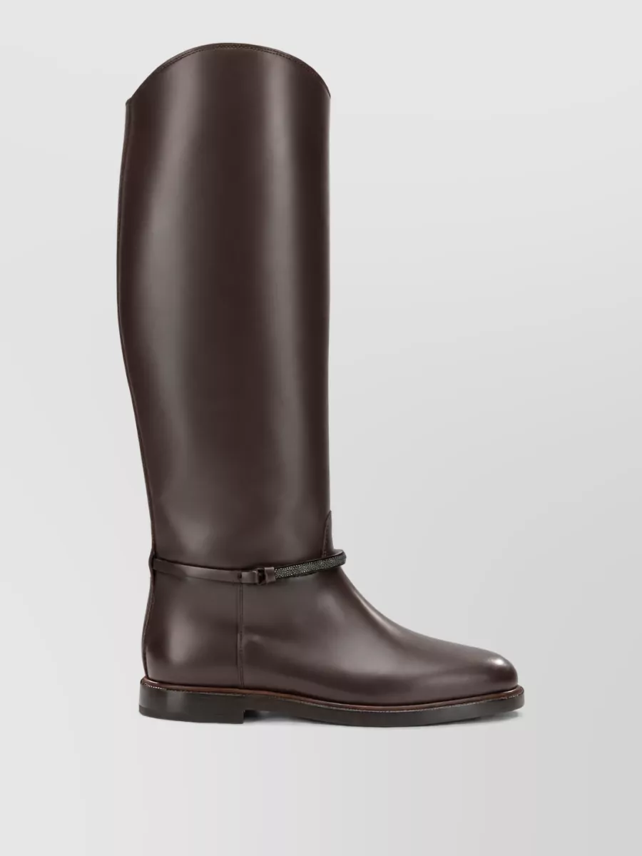 Brunello Cucinelli Leather Knee-High Boots