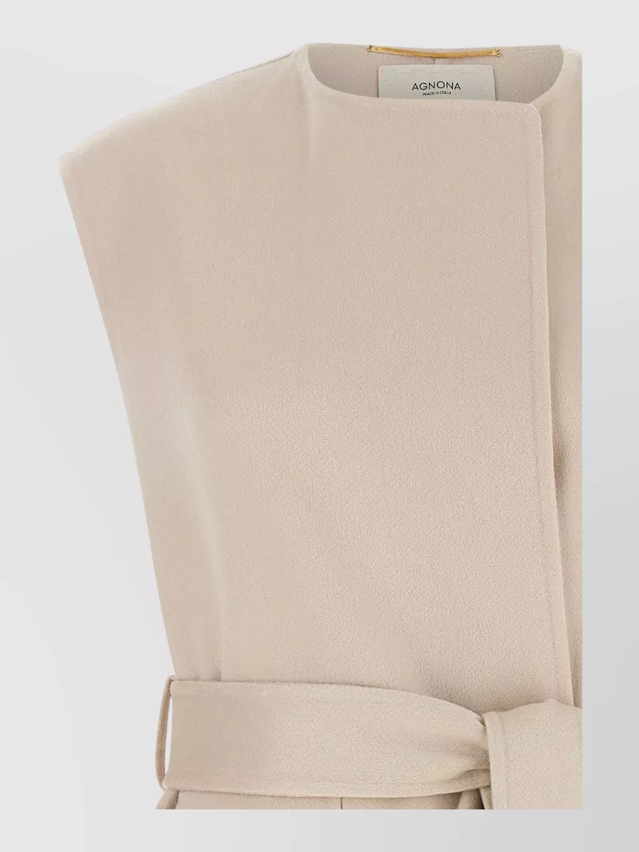 Agnona cashmere belted long vest