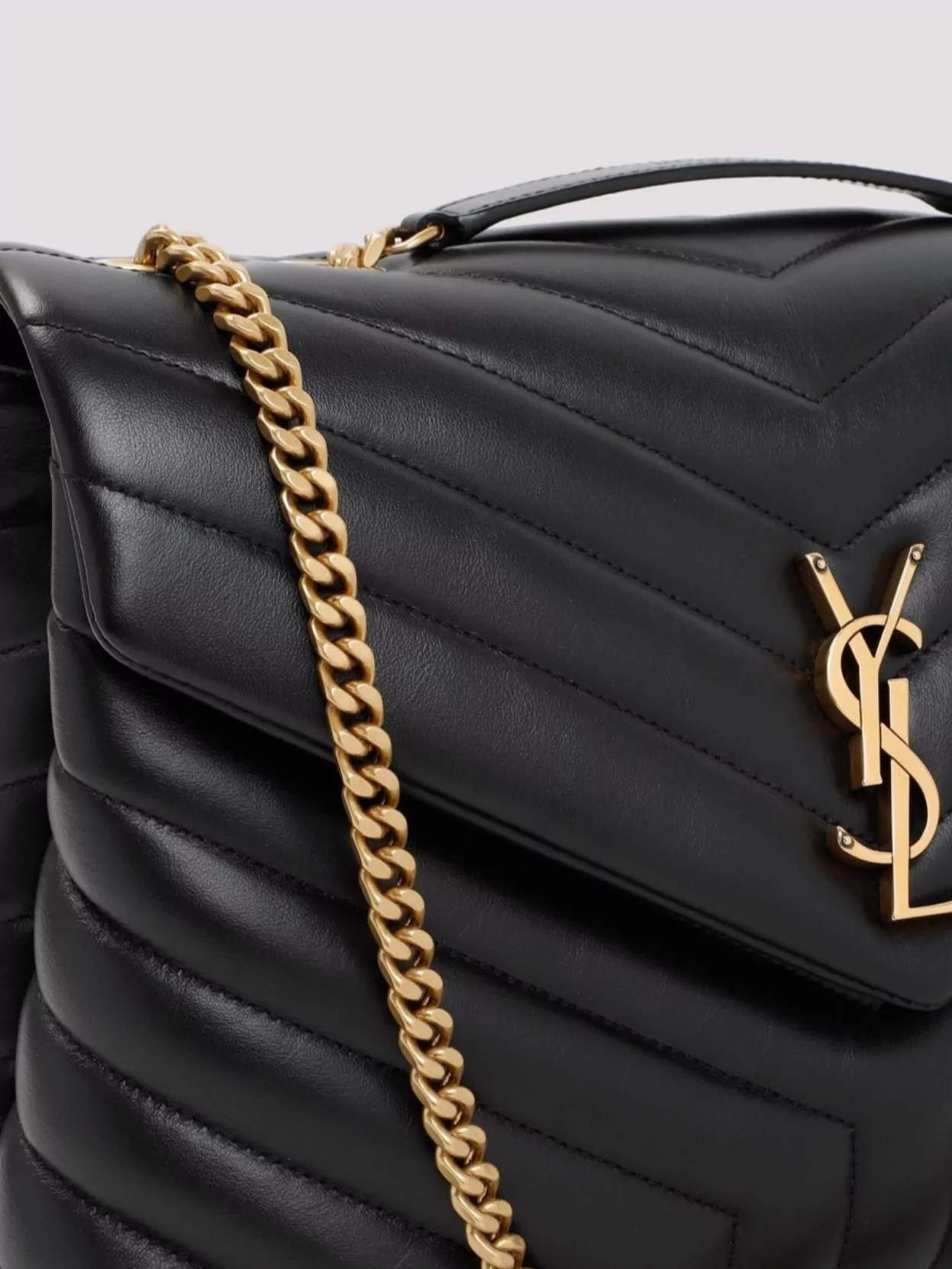 Saint Laurent Chevron Quilted Shoulder Bag With Chain Strap