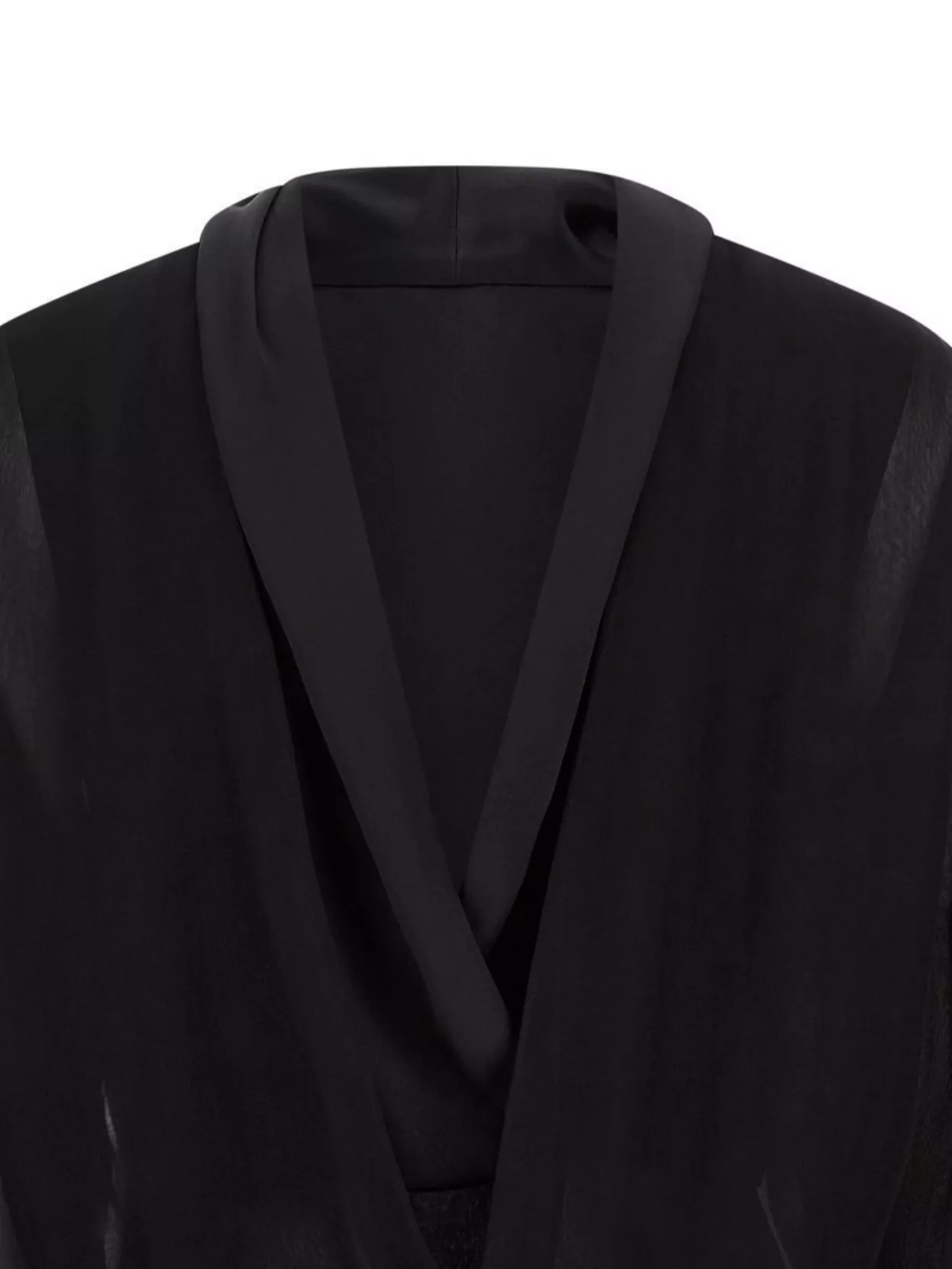 Alberta Ferretti Draped Front Sheer Fabric Button Detail