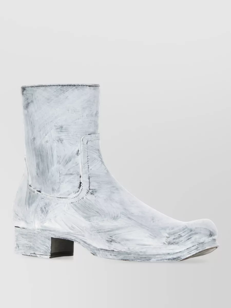 Maison Margiela printed leather ankle boots