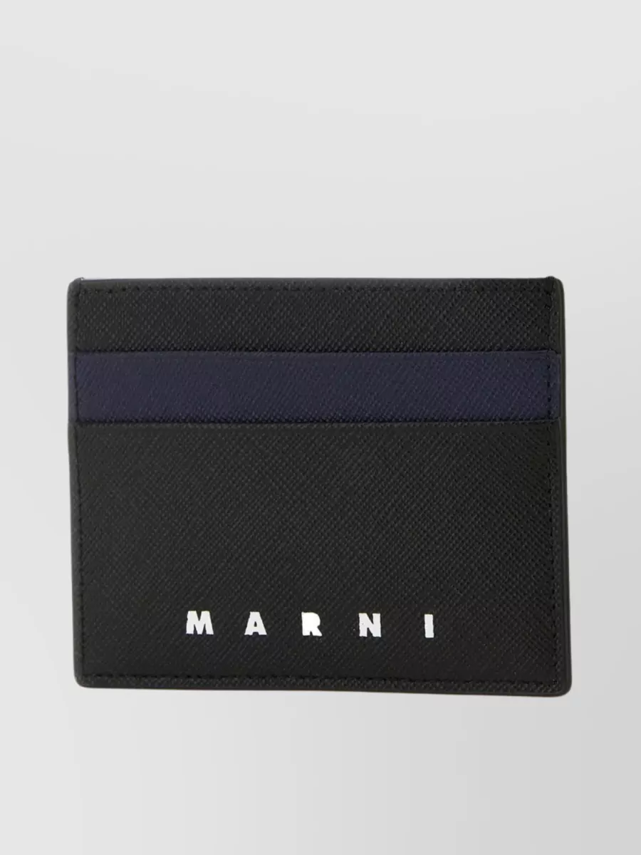 Shop Marni Minimalist Black Leather Card Holder