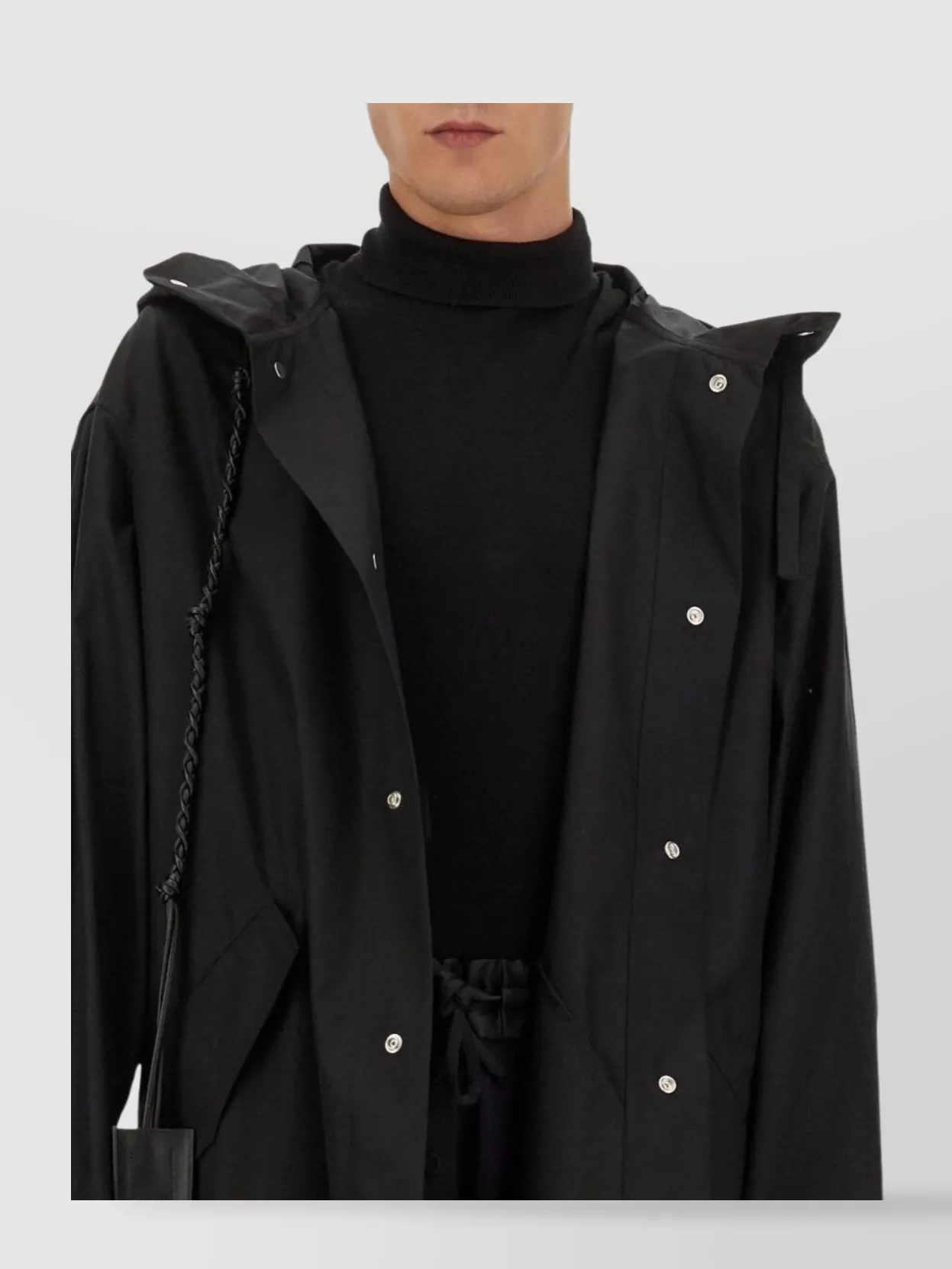 Jil Sander Logo Hooded Parka Drawstring Waist