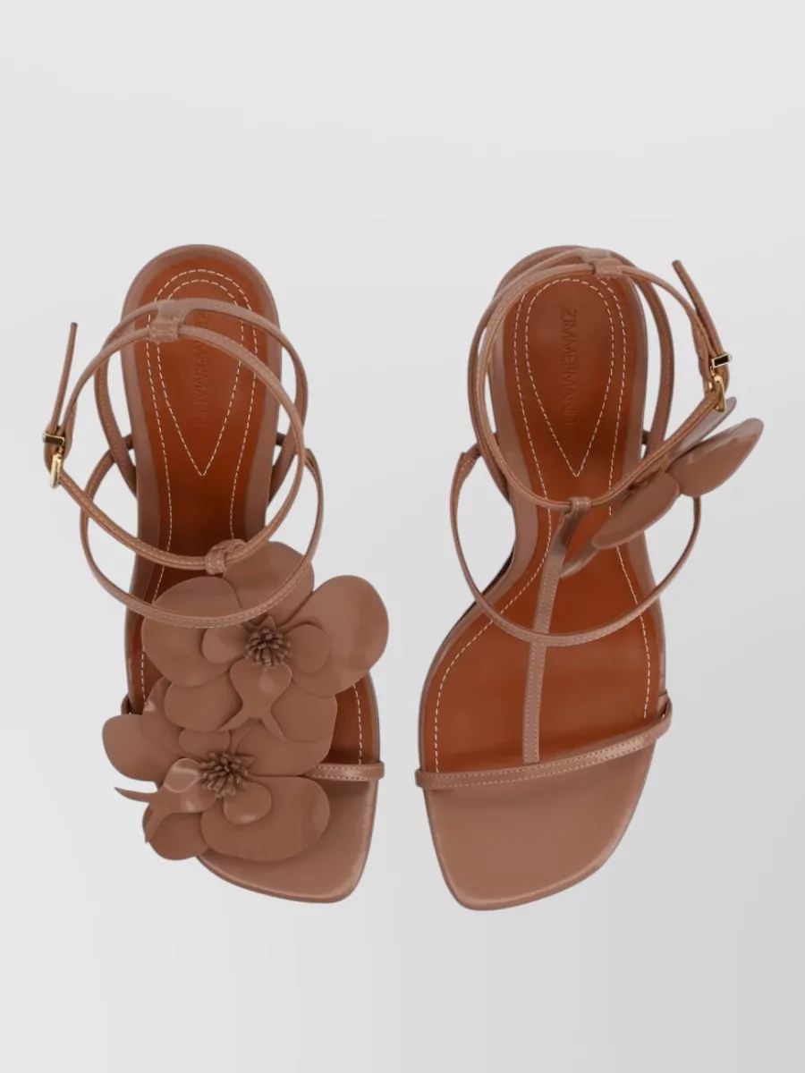 Zimmermann Orchid 85 Sandals Floral Straps Open Toe