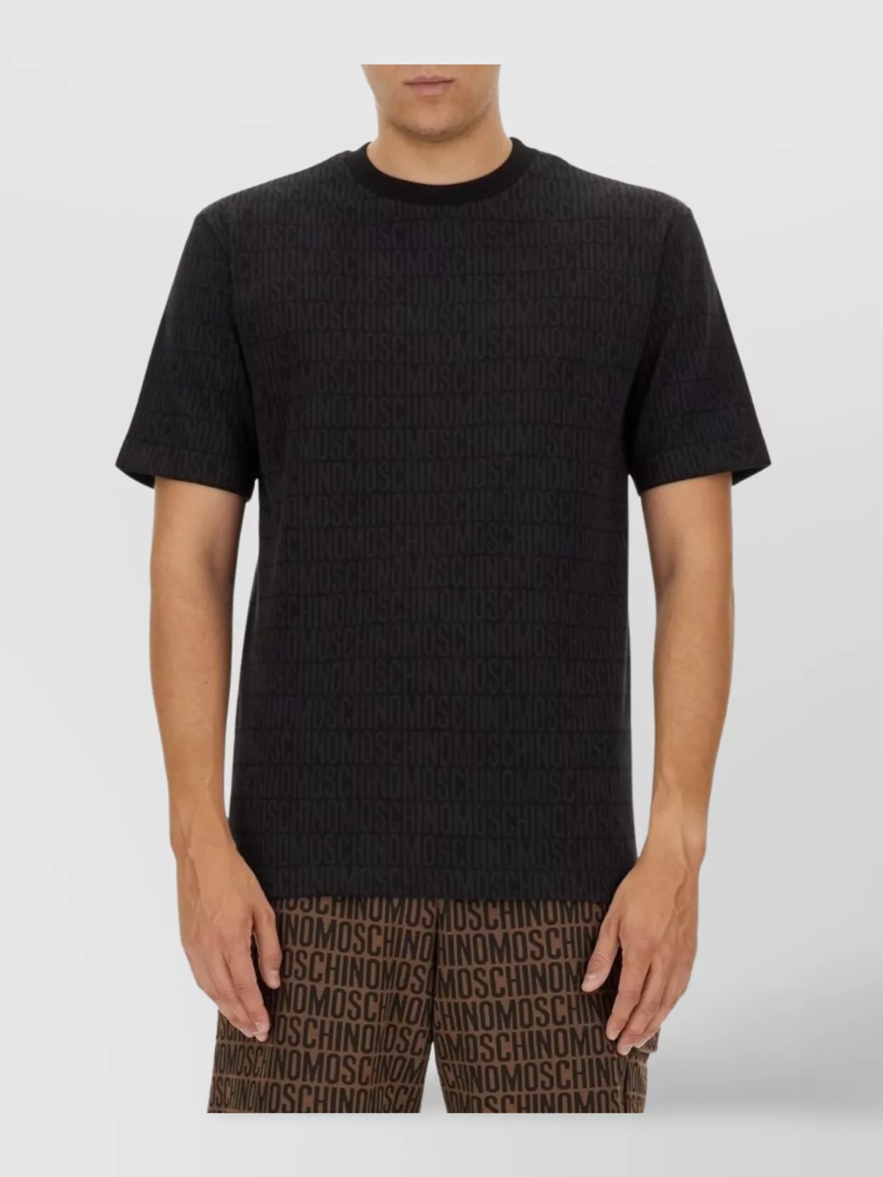 Moschino All Over Logo Crew Neck T-Shirt