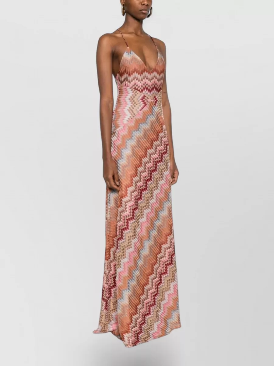 Missoni Zigzag V Neck Floor Length Dress
