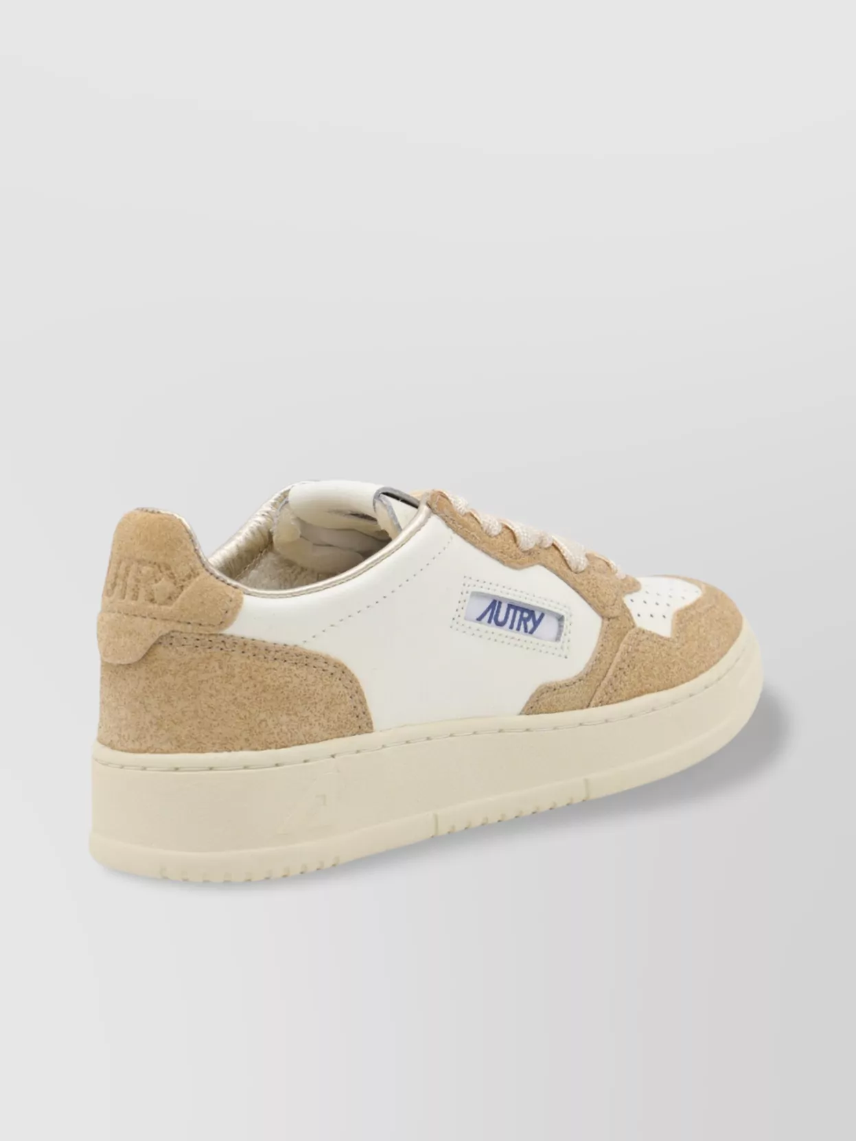 Autry Panelled Low Top Sneakers With Perforated Toe In Neutral