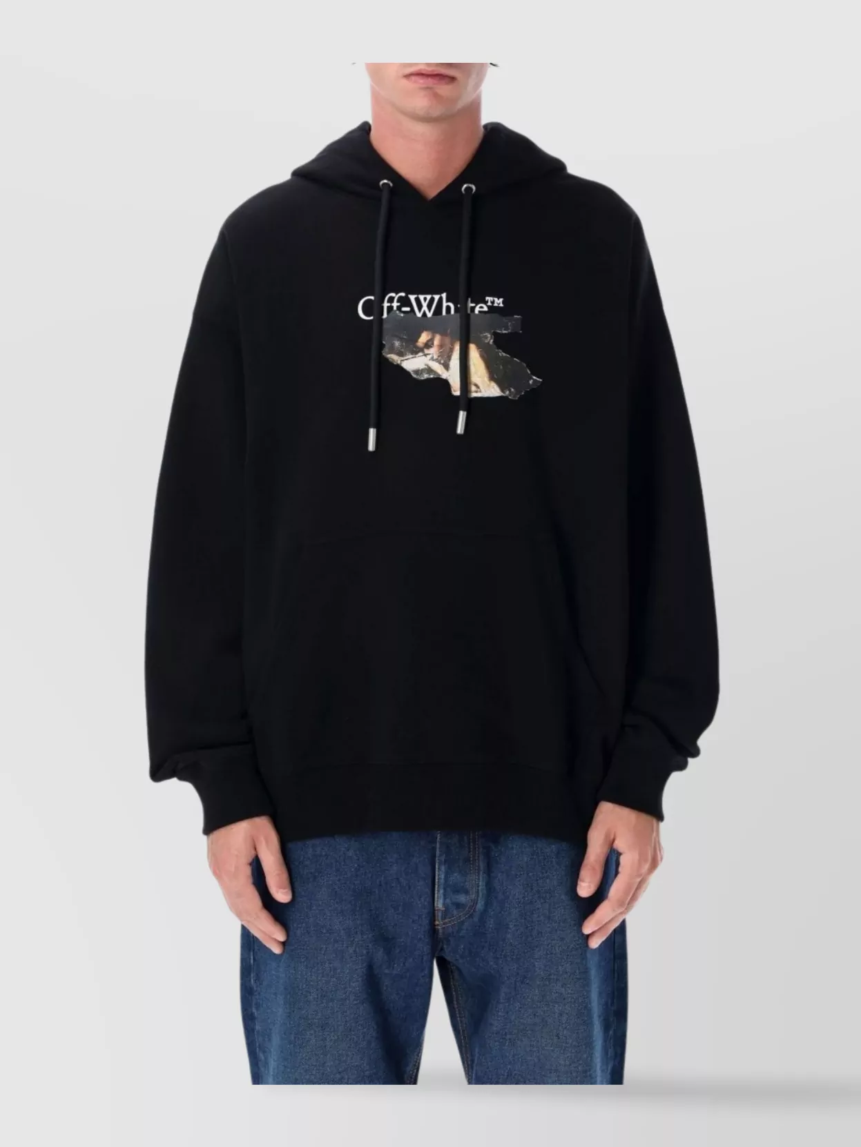 Off-white Graphic Print Hooded Sweatshirt In Black